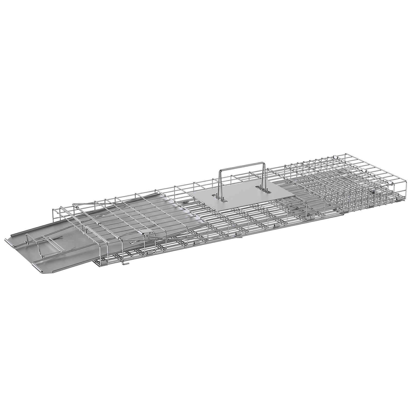Humane Cat Trap Galvanized Iron Folding Cage For Stray Animals_voghion.com